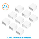 En-Labs 10pcs Silver 10x10x10mm Aluminum Heat Sink Radiator Heatsink,Electronic Chip Cooling Radiator Cooler for IC MOSFET SCR
