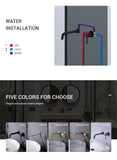 Black Bathroom Sink Faucet  Brass Tap Hot Cold Wash Basin Water Swivel Spout Wall Mounted Bath Mixer Brushed Gold Gunmetal