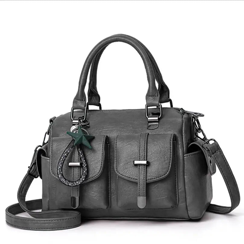 Luxury Brand Designer Women'S Handbag Fashionable Soft Leather Shoulder Bag Large Capacity Crossbody Bag Classic Retro Tote Bag