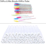 Reusable Eyebrow Brush Tube Disposable Eyelash Brushes Mix Eyebrow Brush with New Eelash Resin Drill Replaceable Makeup Brushes