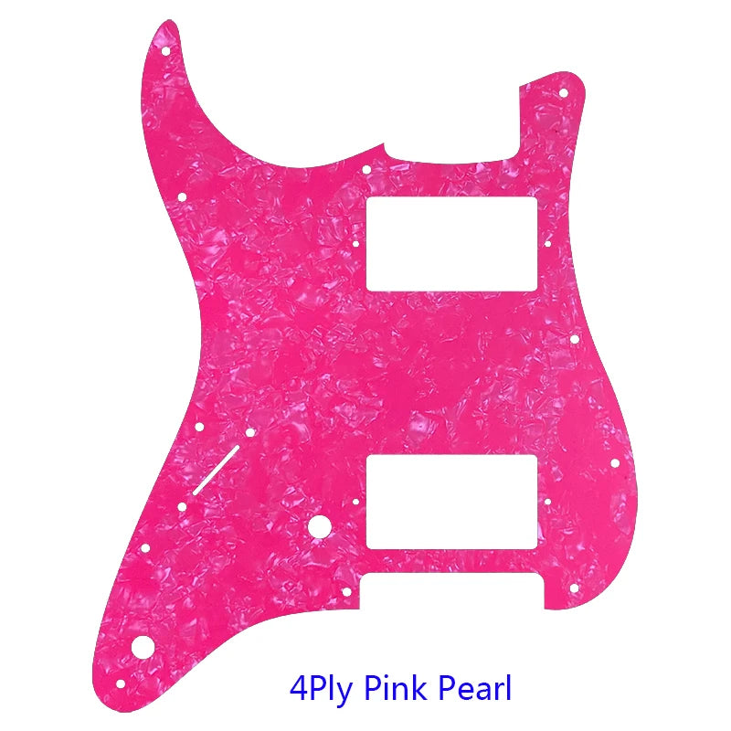 Guitar Pickguard - For FD Strat Left Handed 11 Screw Holes HH PAF Humbucker Scratch Plate 2 Control Holes Various Color Choice