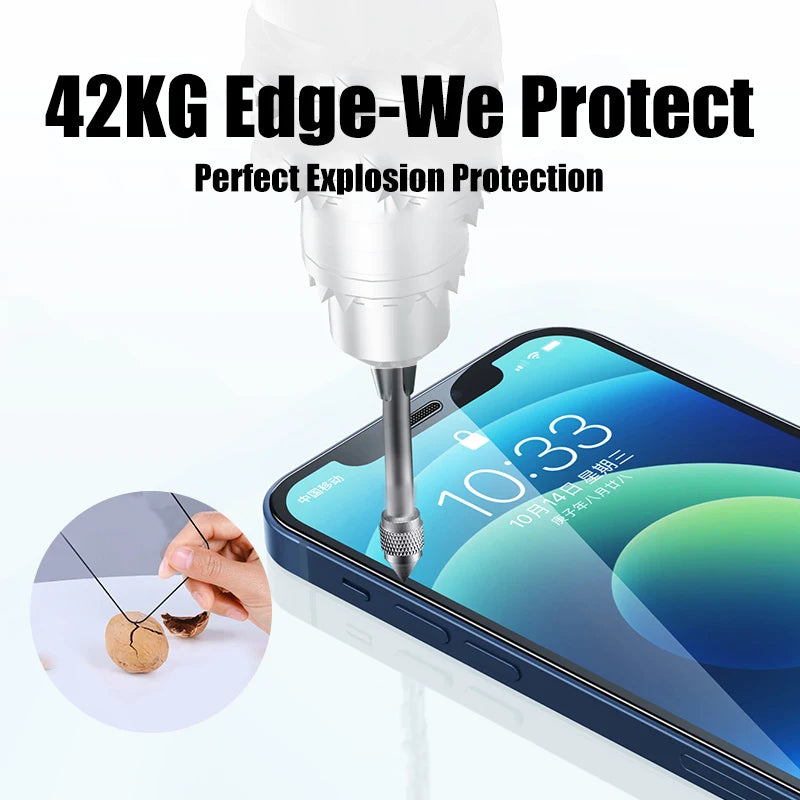 3-4PCS Full Cover Tempered Glass For iPhone 11 12 13 14 15 Pro Max Screen Protector For iPhone X XR Xs Max Protective Glass Film