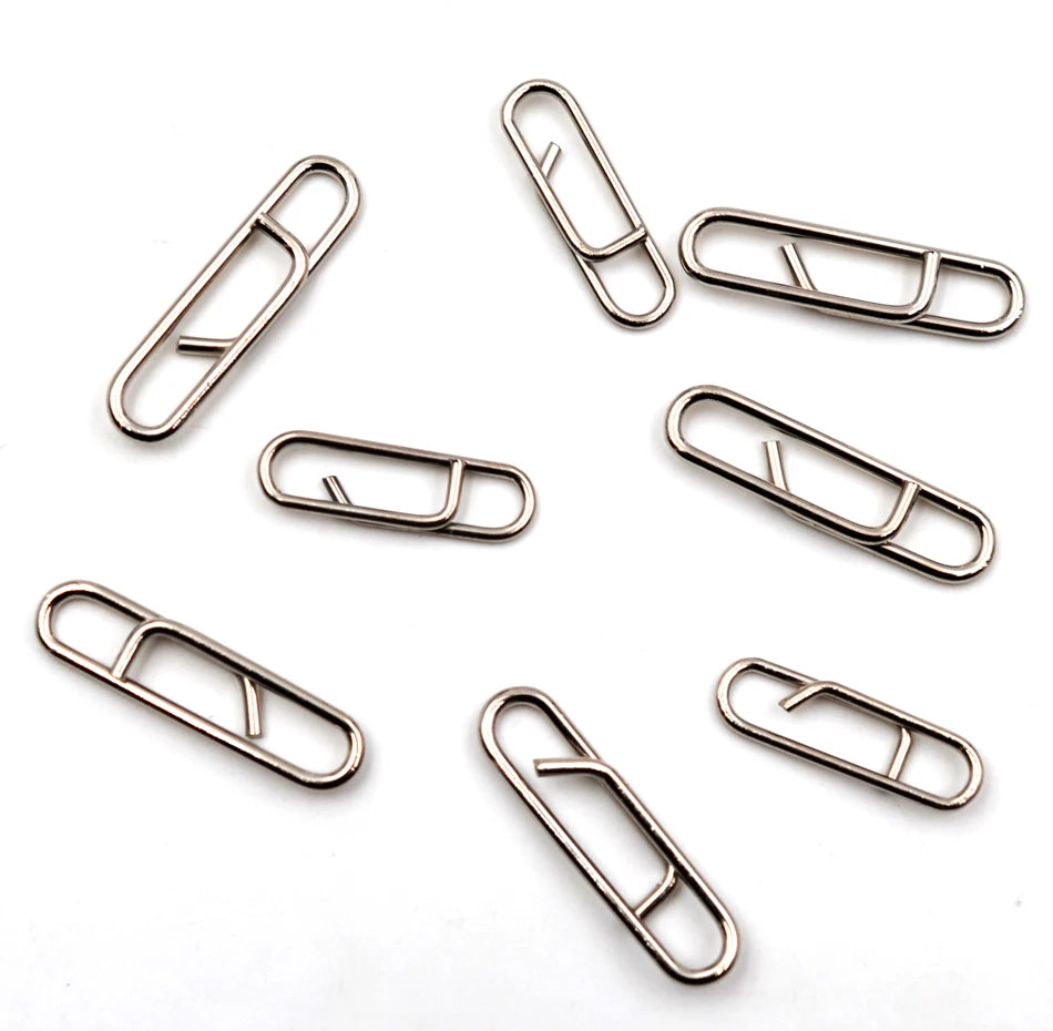 MNFT 50Pcs Powerful Stainless Steel Fast Link Clip Snap Fishing Tackle Quick Change Lead Links Clips Interlock Accessories