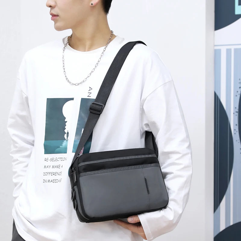 Crossbody Shoulder Bag Men Zipper Travel Messenger Pack Male Shoulder Sling Working Bags Bookbag Briefcase Casual Sling Bag Male