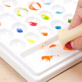 Ceramic Watercolor Palette Rectangular 28-hole/18-hole Palette Paint Plate Watercolor Gouache Paint Plate Painting Art Supplies