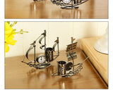 Creative Sailboat Shaped Pen Holder With Clock Office Pencil Box Desk Organizer Stand Case Stationery, Home Desktop Decoration