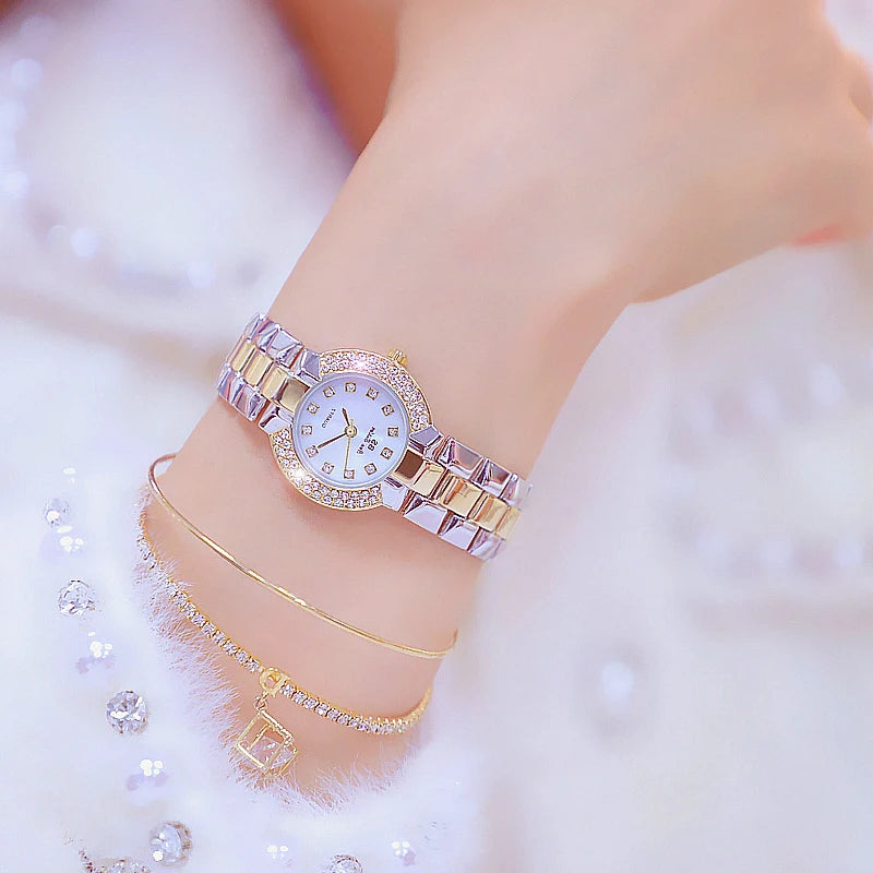 Women Luxury Brand Watch 2025 Dress Silver Gold Women Wrist Watch Quartz Diamond Ladies Watches Female Clock Bayan Kol Saati