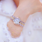 Women Luxury Brand Watch 2025 Dress Silver Gold Women Wrist Watch Quartz Diamond Ladies Watches Female Clock Bayan Kol Saati