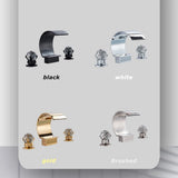 Wanmivezlo Waterfall Bathroom Basin Faucet Deck Mounted Cold Hot Water Mixer Single Hole Water Tap 3 Holes Washing Tap