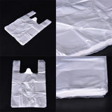 100pcs Transparent Plastic Bags Shopping Bag Supermarket Bags With Handle Food Packaging