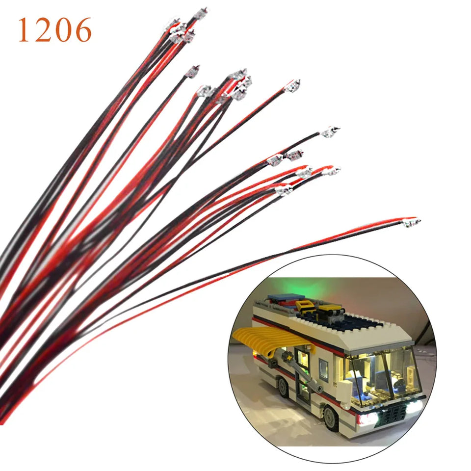 20pcs SMD Led Model lighting Toys Train HO N Scale Model Trains Pre-soldered Micro Litz Wired LED Leads Light Layout for Diorama