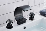 Wanmivezlo Waterfall Bathroom Basin Faucet Deck Mounted Cold Hot Water Mixer Single Hole Water Tap 3 Holes Washing Tap