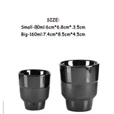 Barista Couple Coffee Cup 80/160ml Ins-style Espresso Kettle Ceramics Creative Couple Tea Water Mug Black Glaze Container