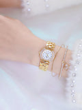 Women Luxury Brand Watch 2025 Dress Silver Gold Women Wrist Watch Quartz Diamond Ladies Watches Female Clock Bayan Kol Saati