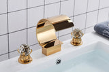 Wanmivezlo Waterfall Bathroom Basin Faucet Deck Mounted Cold Hot Water Mixer Single Hole Water Tap 3 Holes Washing Tap