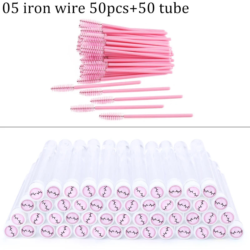 Reusable Eyebrow Brush Tube Disposable Eyelash Brushes Mix Eyebrow Brush with New Eelash Resin Drill Replaceable Makeup Brushes