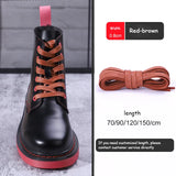 1Pair Waxed Cotton Shoelaces 8mm Width Flats Waterproof Shoe laces Unisex Boots Casual Sneakers Shoelace Leather Laces Shoes