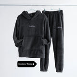 Women Winter Flannel Pajama Set Fleece Pajamas Sleepwear Homewear Thick Warm Velvet Female Suit Fall Sweatshirt Ladies Pyjama