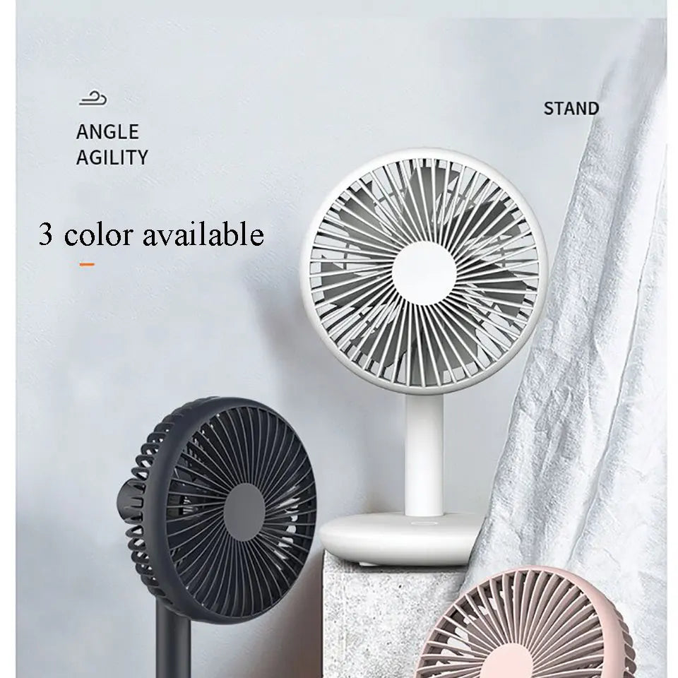 THANKSHARE Desktop Fan 2000mAh Battery Capacity USB Charging Desk Super Mute Laptop Cooler Desktop Fan 4 Speed Cooling Gadgets