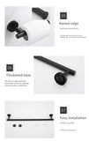 Bathroom Accessories Hardware Set Kit Towel Bar Wall Mount Matt Black Toilet Paper Holder Hand Robe Hook Hanger Stainless Steel