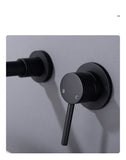 Black Bathroom Sink Faucet  Brass Tap Hot Cold Wash Basin Water Swivel Spout Wall Mounted Bath Mixer Brushed Gold Gunmetal