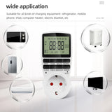 Electronic Digital Timer Switch EU Programmable Electronic Timing Socket EU Plug Outlet Kitchen Appliance Time Control Day/Hour