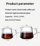 300ml/400ml/500ml/650 Coffee Pot High Temperature Resistant Glass Sharp-mouthed Hand Punch Sharing Pot Household Drip Coffee Pot