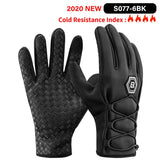 ROCKBROS Winter Gloves Bicycle Motorcycle SBR Men Women Full Finger Windproof Gloves Warm Fleece Skiing Glove Cycling Equipment