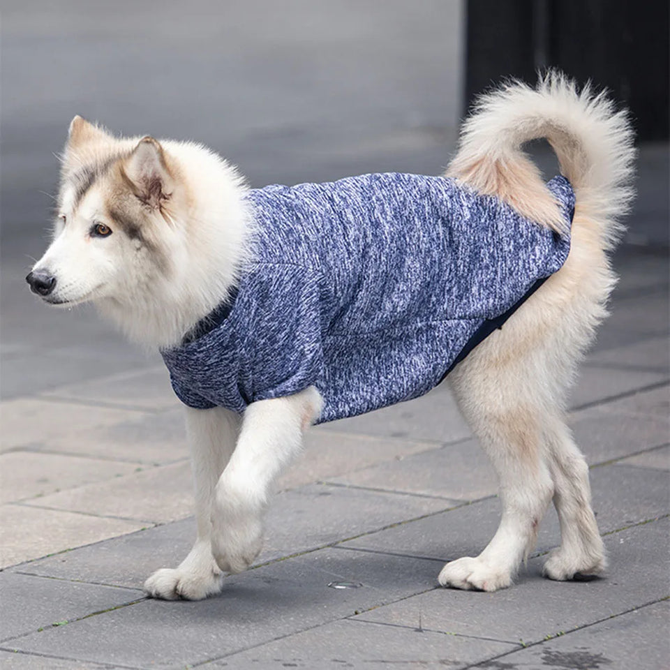 3XL-9XL Winter Warm Large Dog Clothes For Big Dogs Sweater Hoody Pet Wool Sweatshirt Coat For Labrador Samoyed Retriever Alaskan