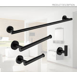 Bathroom Accessories Hardware Set Kit Towel Bar Wall Mount Matt Black Toilet Paper Holder Hand Robe Hook Hanger Stainless Steel