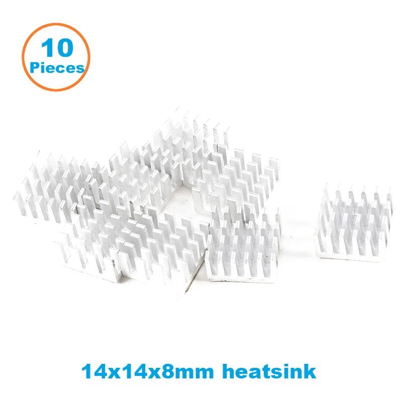 En-Labs 10pcs Silver 10x10x10mm Aluminum Heat Sink Radiator Heatsink,Electronic Chip Cooling Radiator Cooler for IC MOSFET SCR