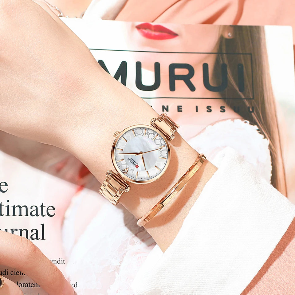 Fashion Stainless Steel Women Luxury Watch Analog Quartz Wristwatch Ladies Elegant Dress Watches Gift Clock Relogio Feminino