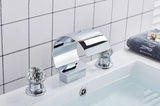 Wanmivezlo Waterfall Bathroom Basin Faucet Deck Mounted Cold Hot Water Mixer Single Hole Water Tap 3 Holes Washing Tap
