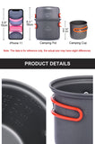 Widesea Camping Cookware Set Outdoor Tableware Equipment Supplies Burner Stove Folding Knife Fork Portable Pot Suit Tourism Cup