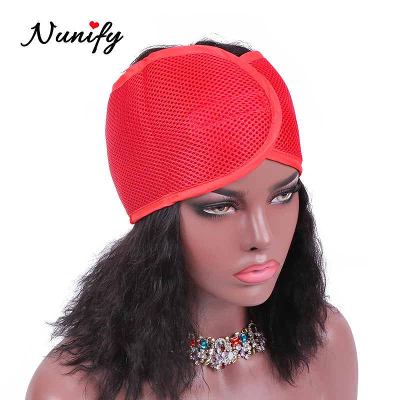 Nunify New Fashion Non Slip Adjustable Lace Wig Headband Foam Mesh Wrap Wig Band Soft Polyester Mesh Belt Bonnets