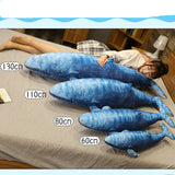55-130cm Giant Dream Whale & Shark Plush Toy Stuffed Blue Whale Doll Soft Pillow Cute Sofa Cushion Lovely Gifts for Kids