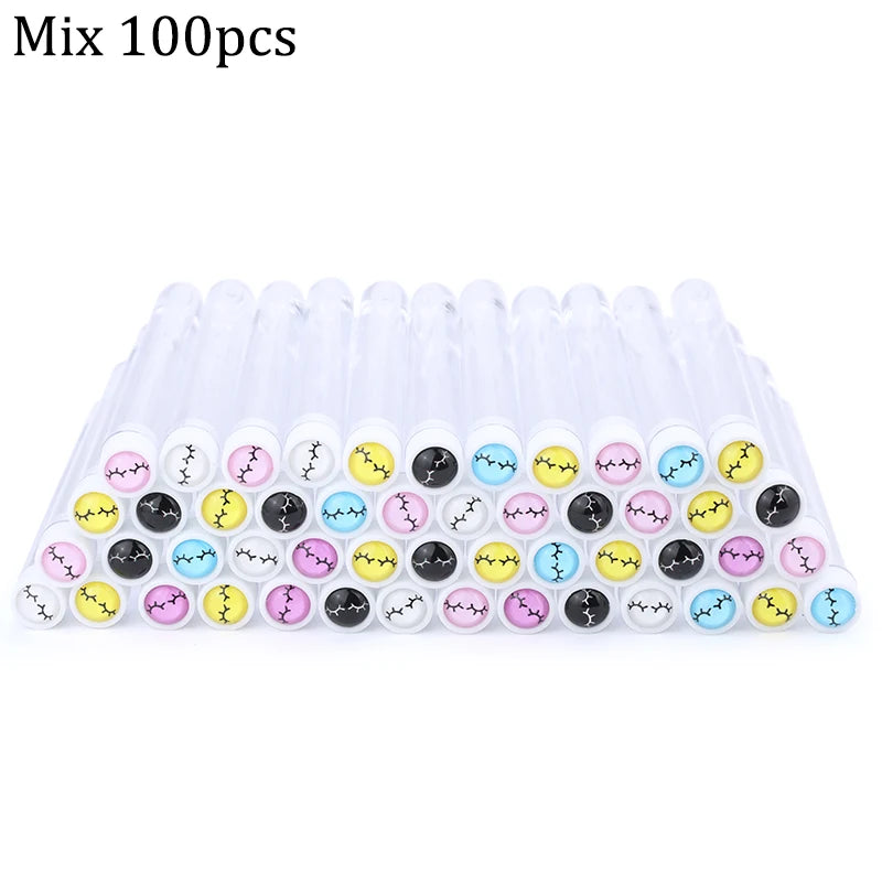 Reusable Eyebrow Brush Tube Disposable Eyelash Brushes Mix Eyebrow Brush with New Eelash Resin Drill Replaceable Makeup Brushes