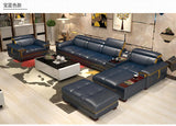 Living Room Sofa set furniture real genuine cow leather sofa recliner speaker bluetooth puff asiento muebles de sala canape cama