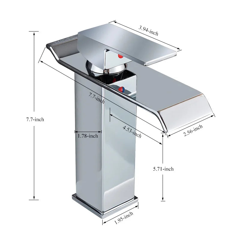 Rozin Deck Mounted Bathroom Basin Faucet Waterfall Vanity Sink Hot and Cold Water Mixer Tap,Chrome,Black,Gold Color