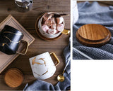 Coffee Mugs Marble Gold Inlay Mug Breakfast Mug Office Home Drinkware Milk  Cup Dropshipping