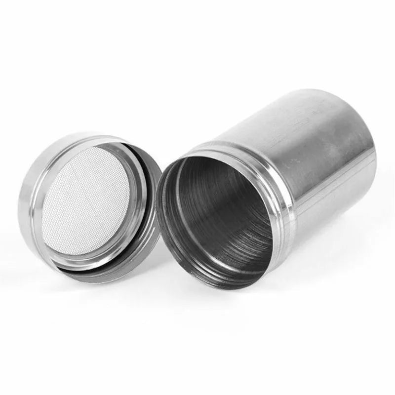 1pc Stainless Steel Chocolate Shaker Cocoa Flour Coffee Sifter+16Pcs Coffee Template Strew Flower Pad Spray Art Coffee Tools