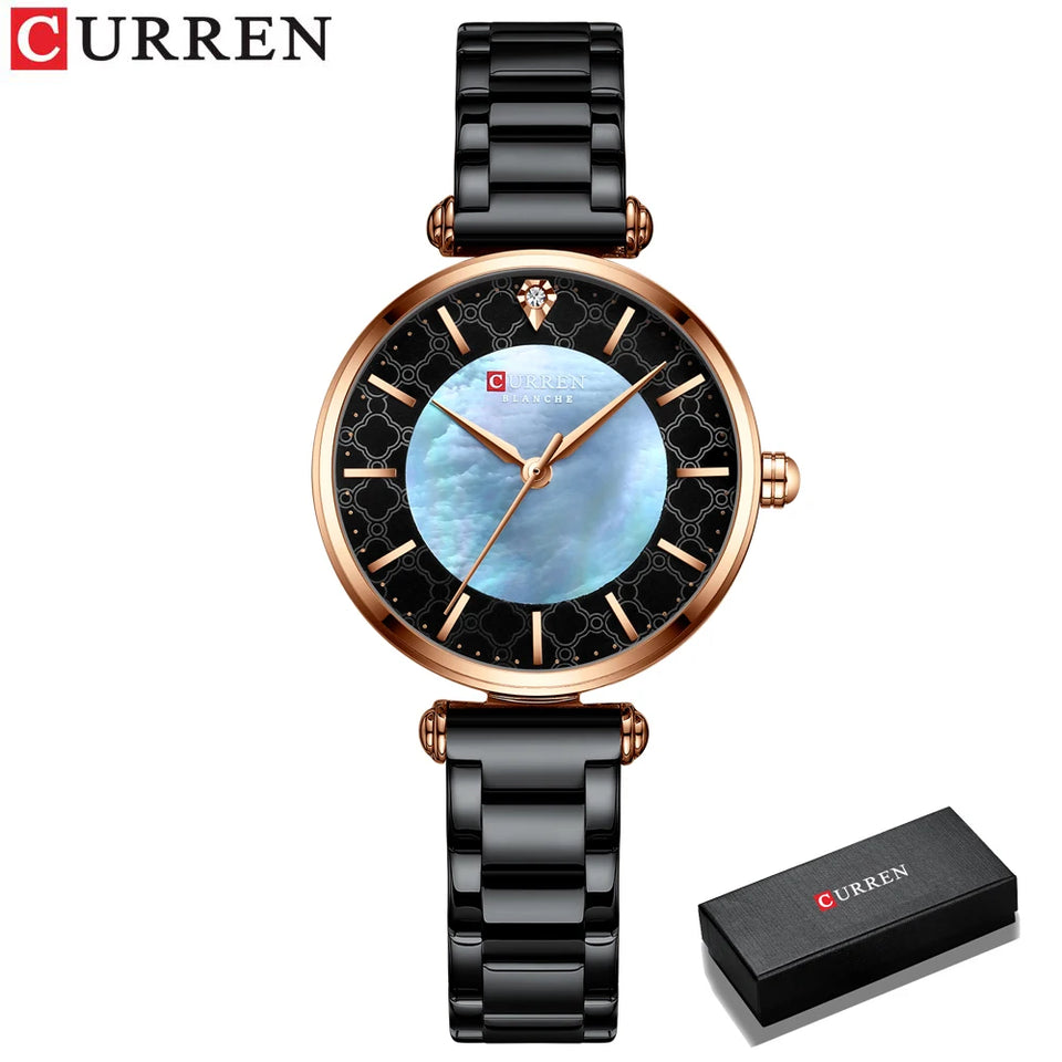 Fashion Stainless Steel Women Luxury Watch Analog Quartz Wristwatch Ladies Elegant Dress Watches Gift Clock Relogio Feminino