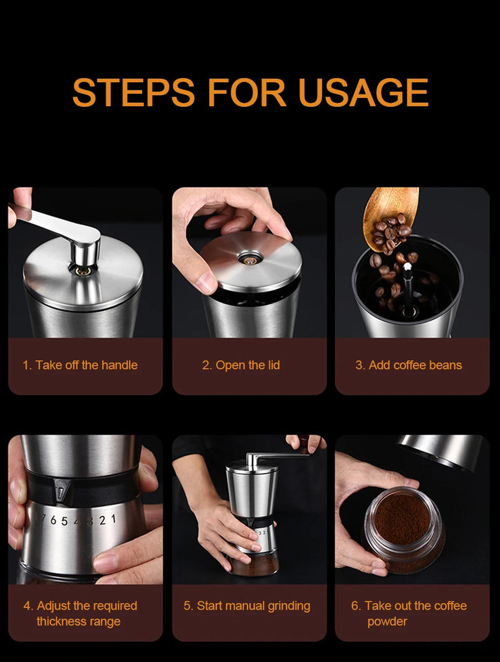Manual Coffee Grinder High Quality Hand Coffee Mill with Ceramic Grinding Core Adjustable Home Portable Coffee Grinding Tools
