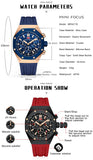 MINI FOCUS Watches Men Blue Silicone Strap Sport Watch Waterproof Luminous Chronograph Quartz Wristwatch часы мужские reloj 0417