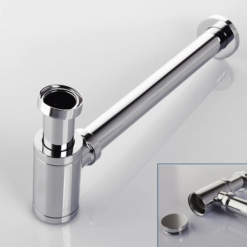 Bathroom Basin Bottle Trap Drain Modern Bathroom Sink P-Trap Set Pop Up Filter Chrome Basin Siphon Horse Accessory Renovation