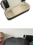 Personalized Cosmetic Bag Pu Leather Women Travel Makeup Bag with Jewelry Organizer Case 2 in 1 Ladies Travel Clutch Pouch