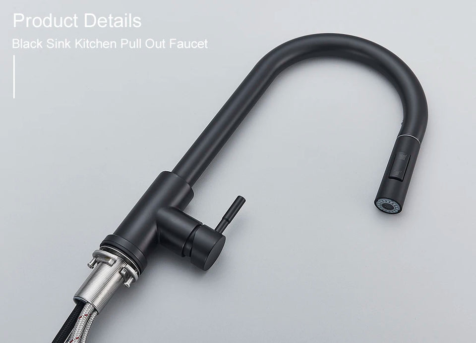 Black Pull Out Sensor Kitchen Faucet Touch Control Faucet 2 Function Mixer For Sink Tap Sprayer Single Handle Mixer Tap