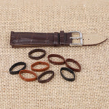 10pcs Genuine Leather Watchband Keeper Ring Hoop Loop Black Brown Coffee Watch Strap Holder Retainer Replacement
