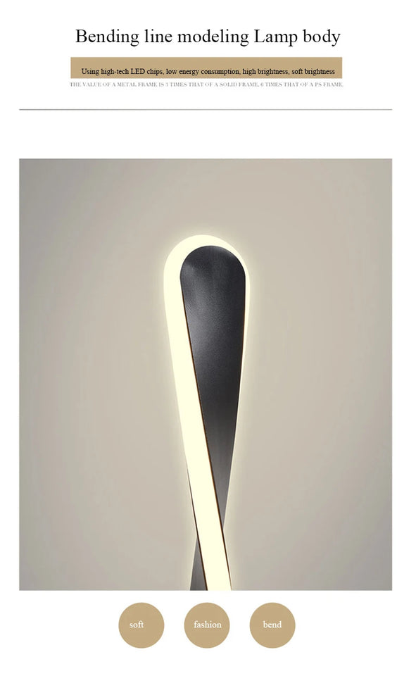 spiral Floor Lamp Modern Long Line Floor Lamp For Living Room Sofa Bedroom Study Living Room Home white standing  Floor Lamp