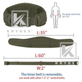 KRYDEX Tactical Waist Belt, MOLLE Soft Wide Padded Battle Belt, Shooting Airsoft Hunting Multi-Function Quick Release Belt